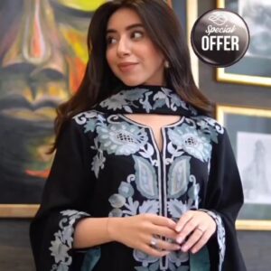Readymade women's three piece collection with premium cotton Ahri work