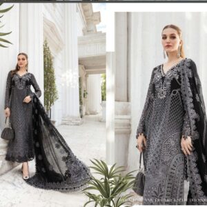 Unstitched Embroidered Georgette Suit