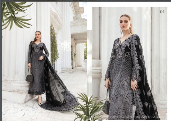 Unstitched Embroidered Georgette Suit
