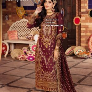 luxury Embroidered Sequins Design Georgette Three Piece