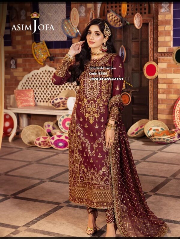 luxury Embroidered Sequins Design Georgette Three Piece