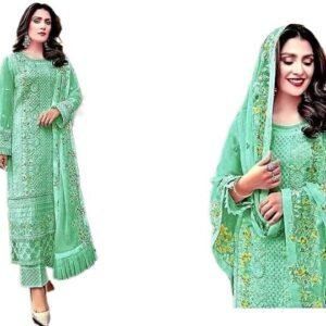 Georgette Embroidery New Stylish Semi Stitched Party Shalwer Kameez 4 pcs for Women